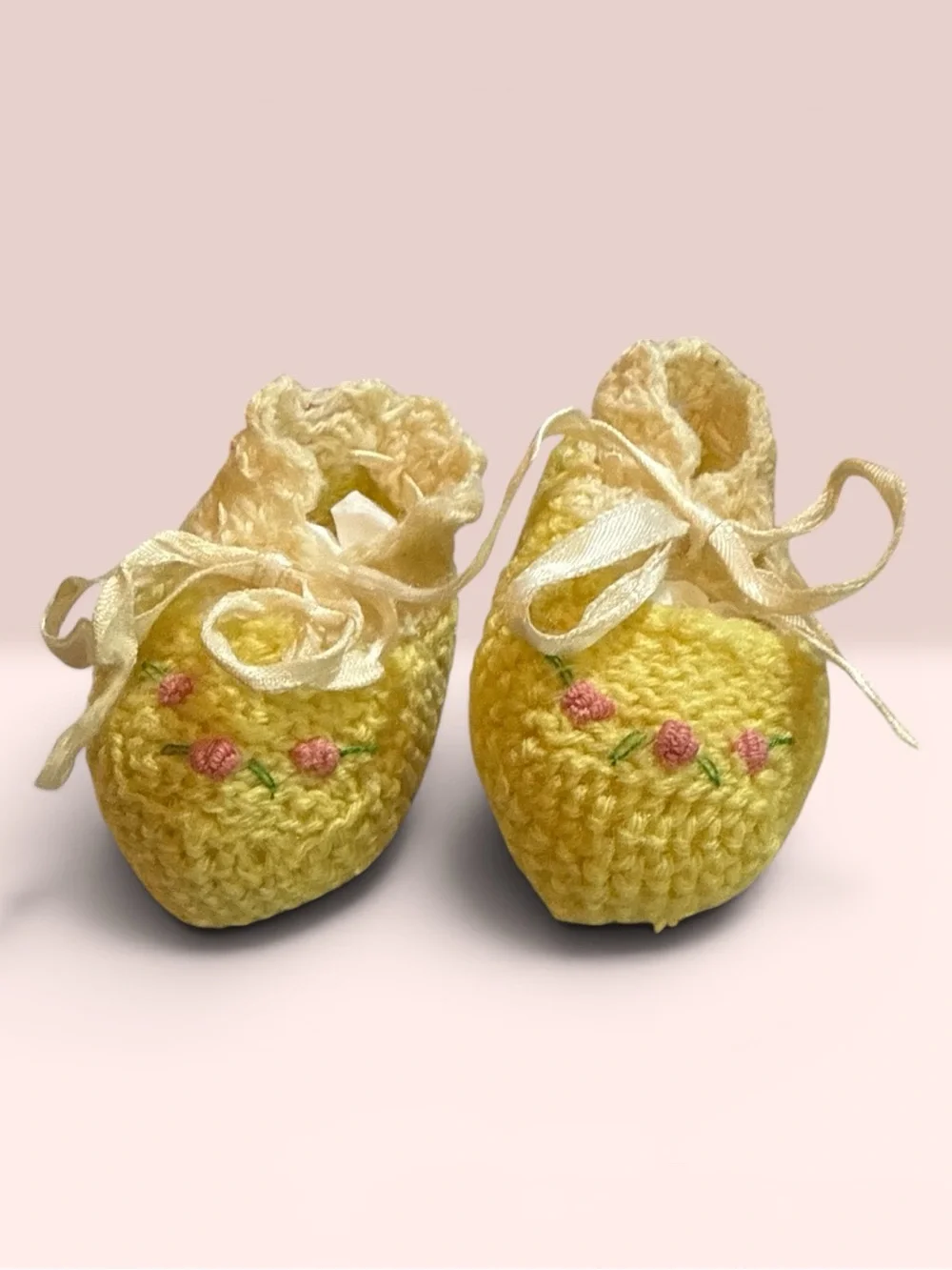 Handmade Cream & Yellow Crochet Baby Set 1957 – Sweater, Bonnet & Booties